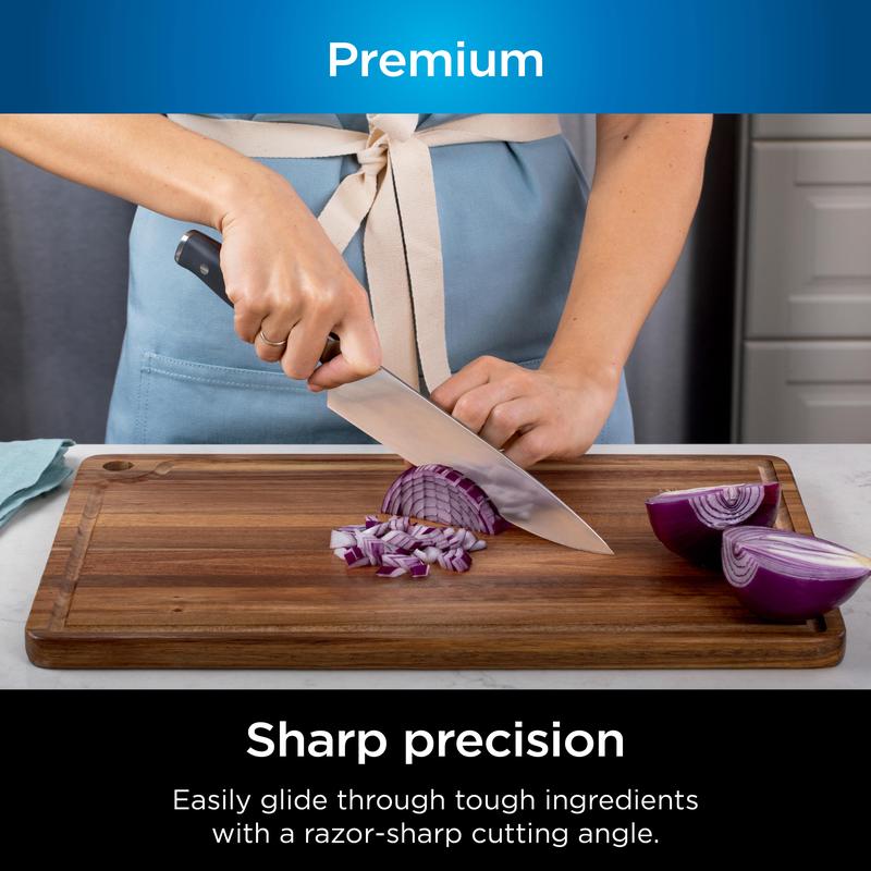 Ninja Foodi NeverDull Premium 12-Piece German Stainless Steel Knife System with Built-in Sharpener K32012 Kitchen Cutting