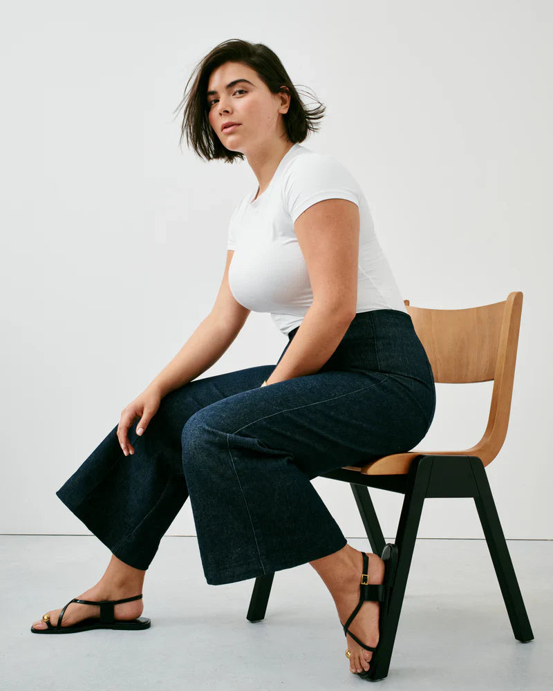 SPANXshape Zero Waistband Cropped Wide Leg Jeans