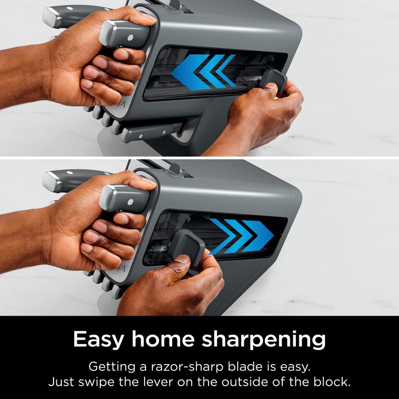 Ninja Foodi NeverDull Premium 12-Piece German Stainless Steel Knife System with Built-in Sharpener K32012 Kitchen Cutting