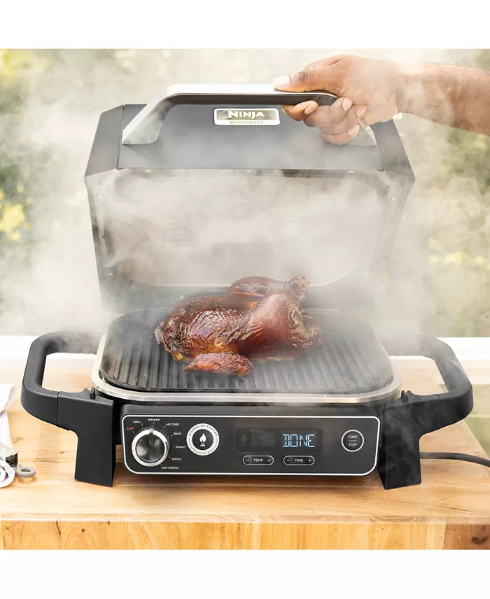 Ninja Woodfire Outdoor Grill & Smoker, 7-in-1 Master Grill, BBQ Smoker and Air Fryer with Woodfire Technology - OG701