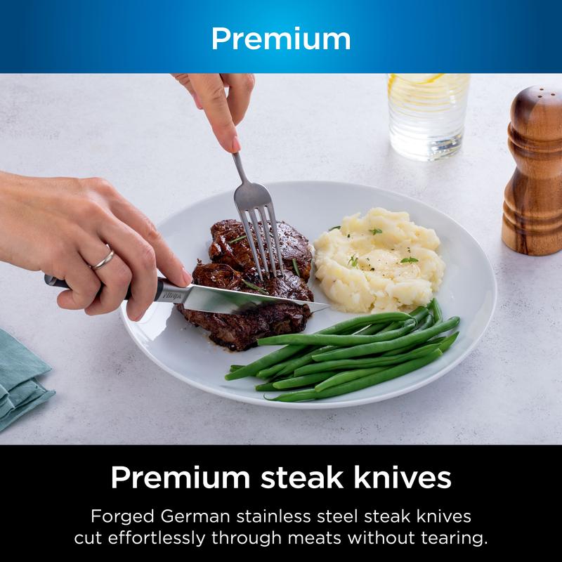 Ninja Foodi NeverDull Premium 12-Piece German Stainless Steel Knife System with Built-in Sharpener K32012 Kitchen Cutting